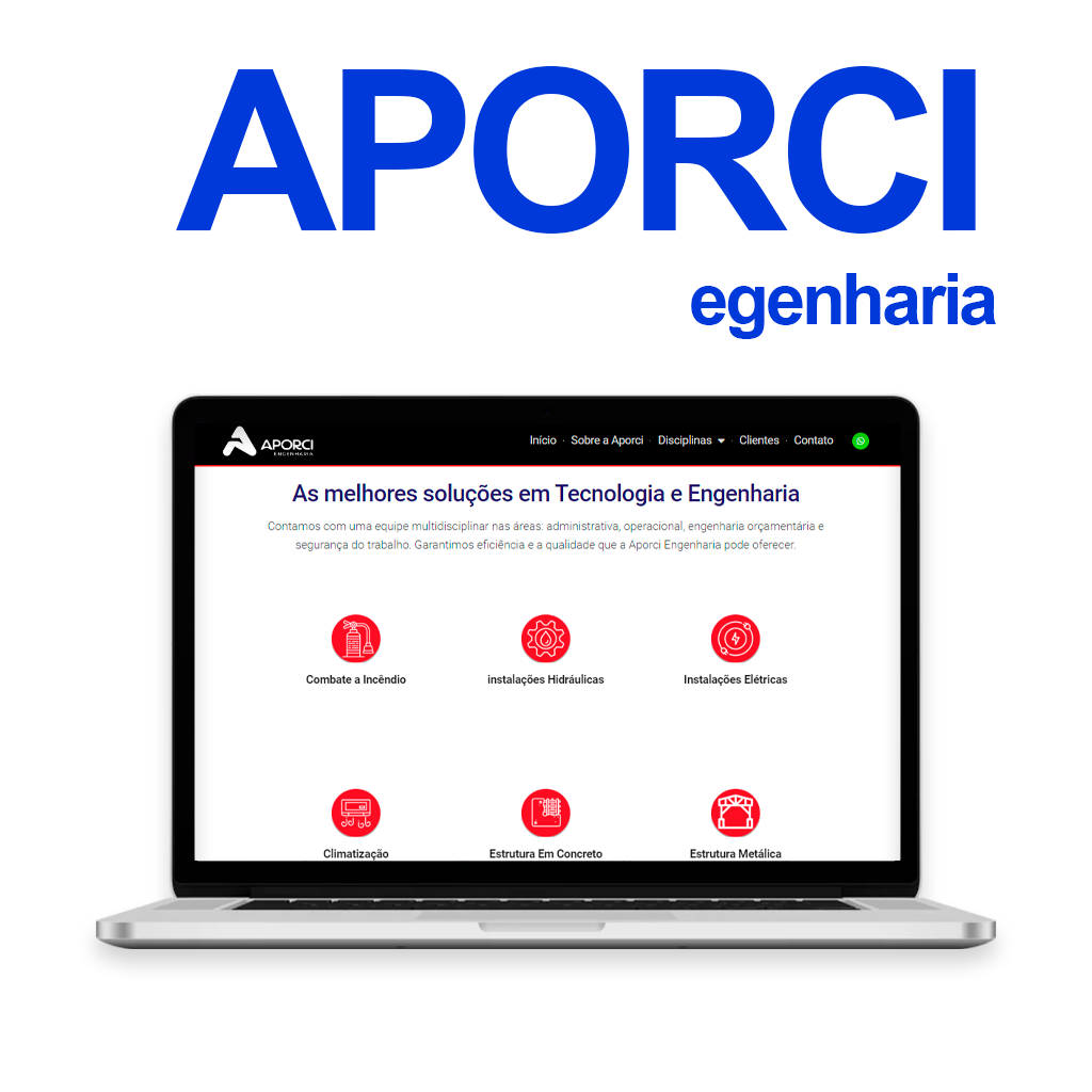 portifolio site aporci egenharia AGNC - Agência de Marketing